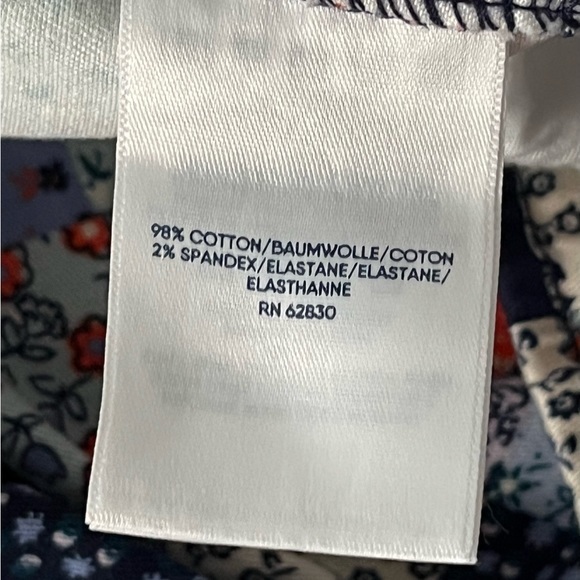 Land's End Women's Mid Rise Pull On Chino Ankle Pants Patchwork‎ Print Size 6 - Picture 8 of 13